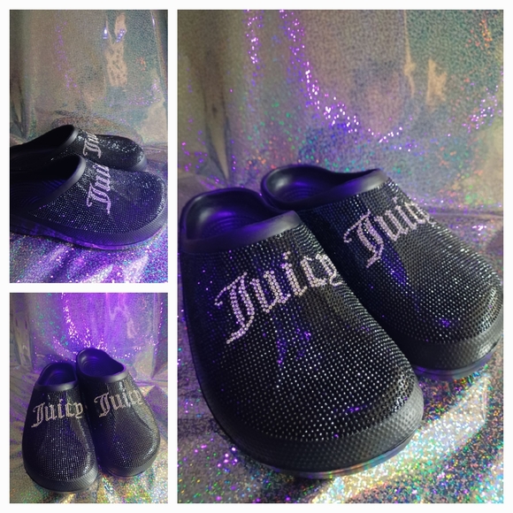 Juicy Couture Shoes - 🔥NWT $79 Juicy Couture Rhinestone Crocs Mules Clogs Slides 9 & FREE Gift